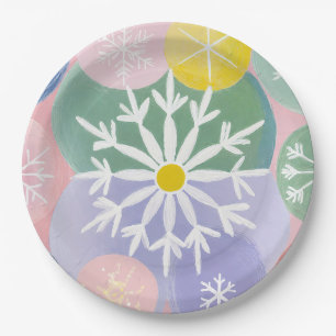 Assiettes En Carton Constellations des flocs de neige