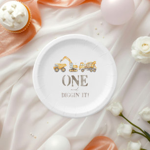 Assiettes En Carton Construction 1ère Plaques de fête d'anniversaire