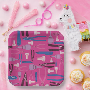 Assiettes En Carton Construction d'outils Fête électrique, Electricien