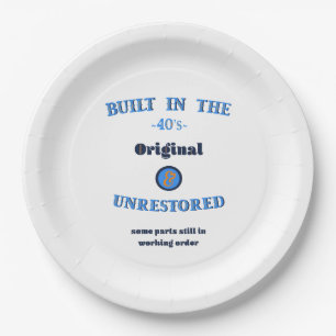 Assiettes En Carton Construit dans les années 40 Original non restauré