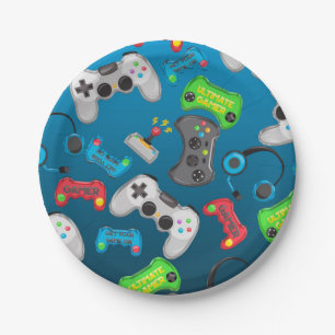 Assiettes En Carton Contrôleurs de jeux vidéo Fête d'anniversaire de j