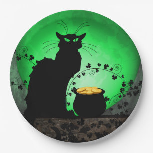Assiettes En Carton Conversation de la Saint Patrick Noir