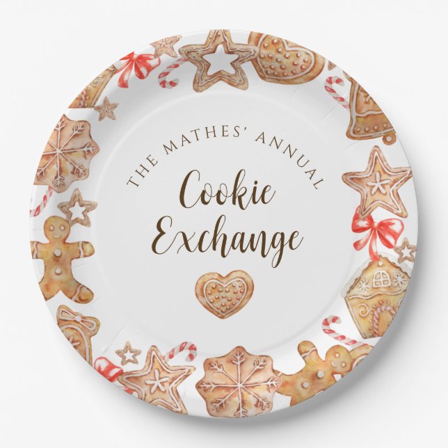 Assiettes En Carton Cookie Exchange Holiday Party (Devant)