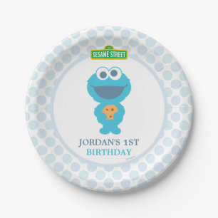 Assiettes En Carton Cookie Monster Baby Anniversaire