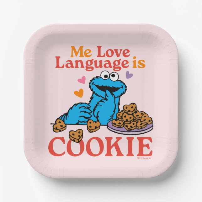 Assiettes En Carton Cookie Monster | Citation de la Saint Valentin (Recto)