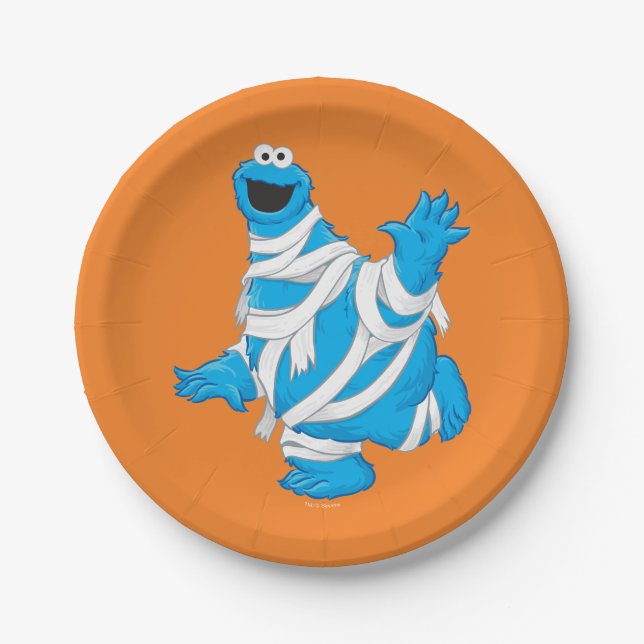 Assiettes En Carton Cookie Monster | Maman d'Halloween (Devant)