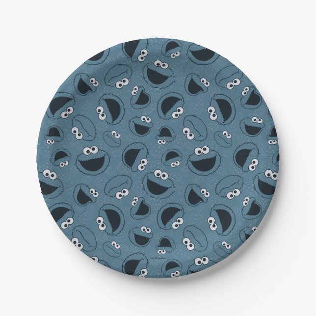 Assiettes En Carton Cookie Monster | Me Motif affamé (Devant)