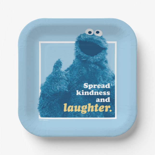 Assiettes En Carton Cookie Monster | Propager la gentillesse et le rir (Recto)