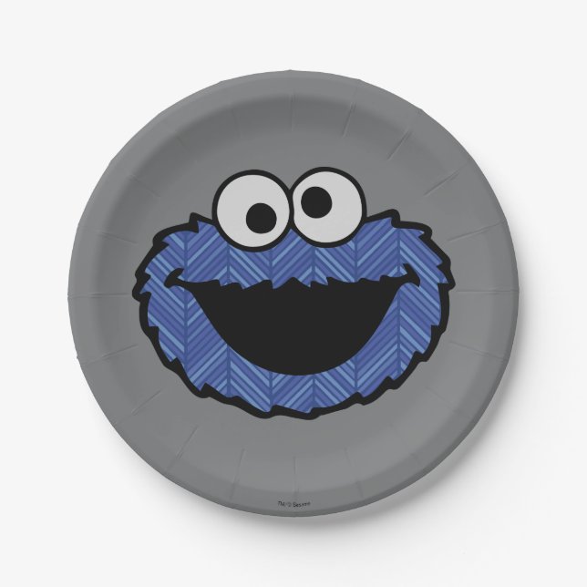 Assiettes En Carton Cookie Monster | Retour arrière des années 80 (Devant)