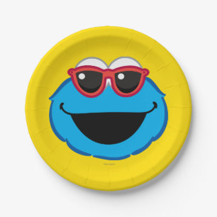 Assiettes En Carton Cookie Souriant visage avec lunettes de soleil