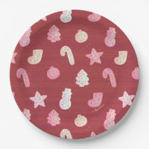 Cookies de Noël Plaque de papier rouge