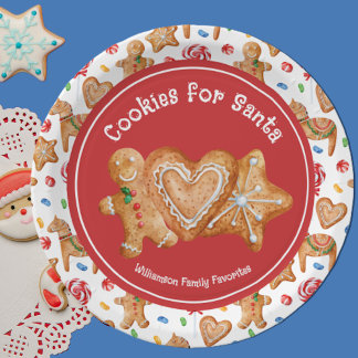 Assiettes En Carton Cookies de Noël pour Père Noël