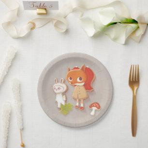 Assiettes En Carton Cookies décorés par des animaux de bois