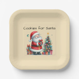 Assiettes En Carton Cookies pour Père Noël