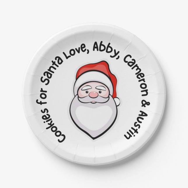 Assiettes En Carton Cookies pour père Noël (Devant)