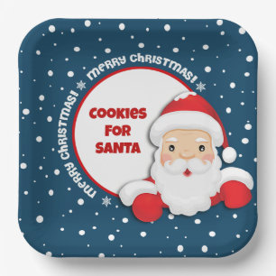 Assiettes En Carton Cookies pour Père Noël Custom Christmas