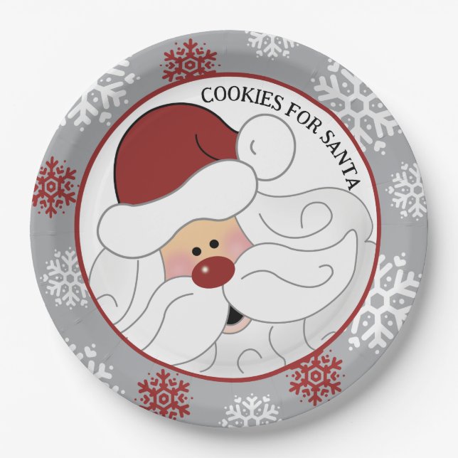 Assiettes En Carton Cookies pour Santa Claus Adorable ArtbyJess (Devant)