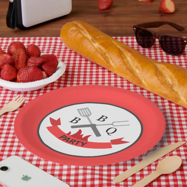 Assiettes En Carton cool barbecue mot art (Pique-nique)