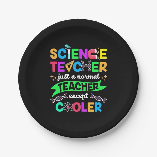 Assiettes En Carton Cool enseignant en sciences (Devant)