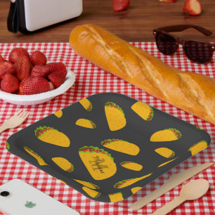 Assiettes En Carton Cool et amusant yummy taco motif Monogramme