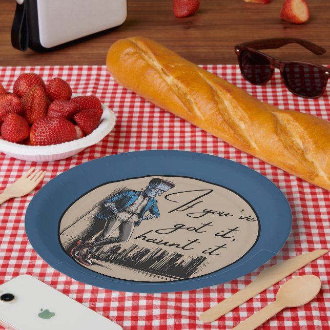 Assiettes En Carton Cool Frankenstein Si vous l’avez, Haunt it (Pique-nique)