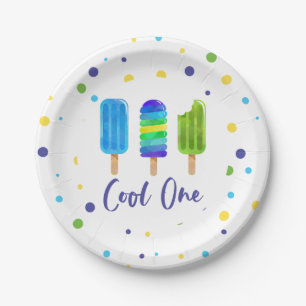 Assiettes En Carton Cool One 1er Anniversaire bleu vert