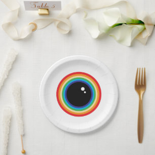 Assiettes En Carton Cool Rainbow Eyeball