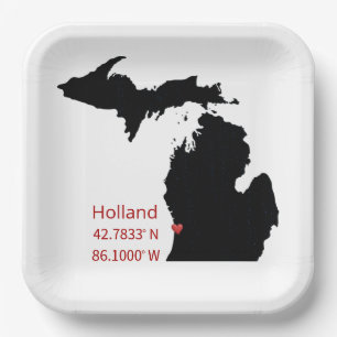 Assiettes En Carton Coordonnées GPS de Holland Michigan