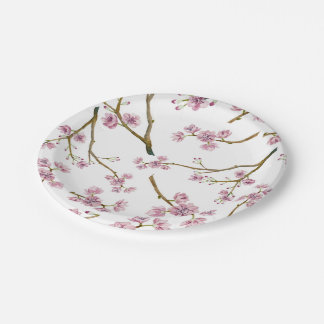 Assiettes En Carton Copie de fleurs de cerisier de Sakura