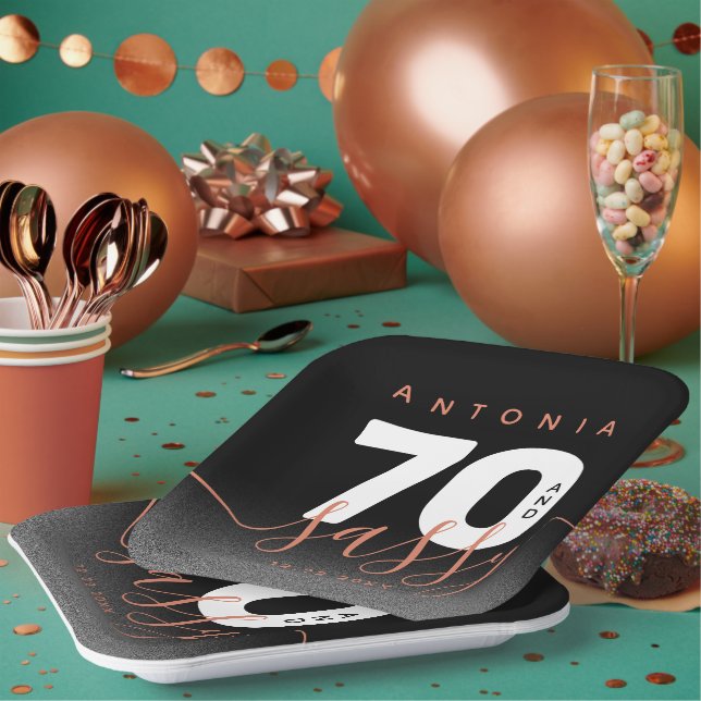 Assiettes En Carton Copper Girly 70 et Sassy (Multi)