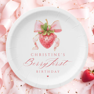 Assiettes En Carton Coquette Berry Premier anniversaire
