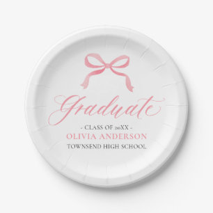 Assiettes En Carton Coquette de la botte rose moderne Graduate Graduat