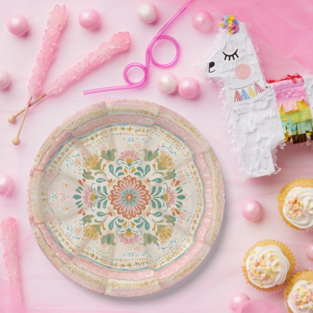 Assiettes En Carton Coquette Mexican Talavera (Fête)