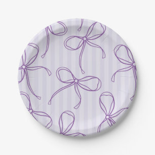Assiettes En Carton Coquette violet Bow Pastel Lavender Table Decor