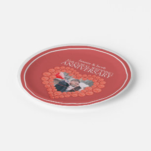 Assiettes En Carton Corail 35e Anniversaire photo plaque en papier
