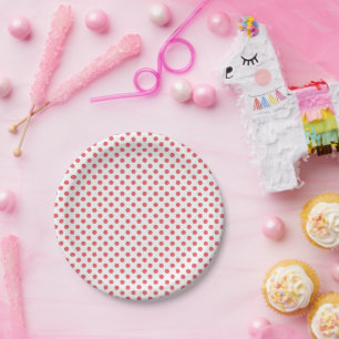 Assiettes En Carton Coral rose Pois par Shirley Taylor