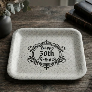 Assiettes En Carton Corbeau gothique baroque au charbon lunatique
