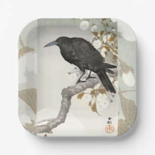 Assiettes En Carton Corbeau Koson japonais oiseau corneille