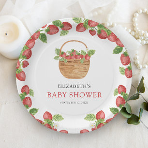 Assiettes En Carton Corbeille de fraises Baby Shower Sucré