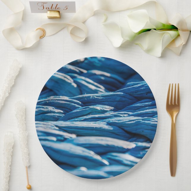 Assiettes En Carton Corde bleue (Mariage)
