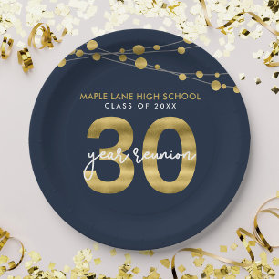 Assiettes En Carton Cordes bleues de lumière 30 ans Classe Réunion