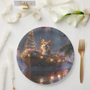 Assiettes En Carton Corgi Christmas Festive Voyage