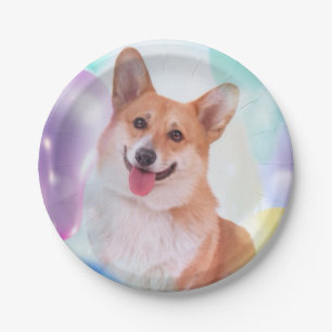 Assiettes En Carton Corgi de sourire de Gallois de Pembroke avec des