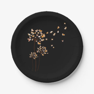 Assiettes En Carton Corgi Flower Fly Dandelion mignon Amoureux des chi