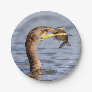Assiettes En Carton Cormoran avec un poisson