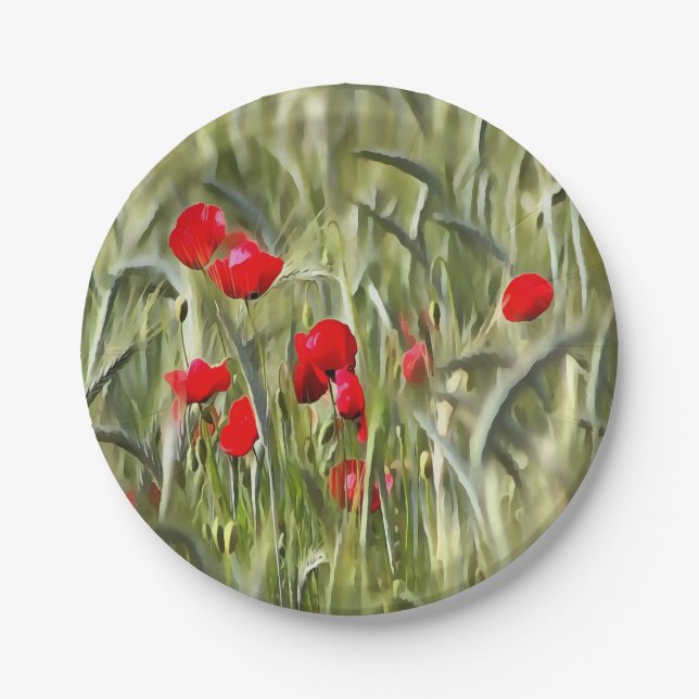 Assiettes En Carton Corn Poppies (Devant)