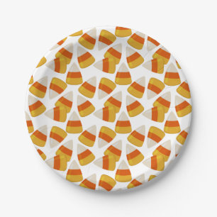 Assiettes En Carton Corne à bonbons d'Halloween 7"