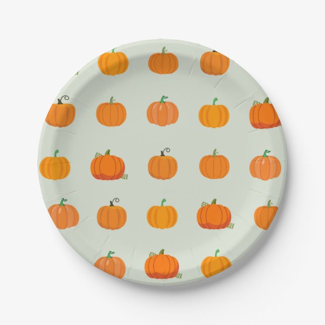 Assiettes En Carton Correctif citrouille (Devant)