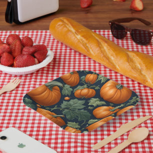 Assiettes En Carton Correctif Citrouille feuillet