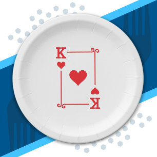 Assiettes En Carton Correspondance Coeurs Roi Convient Jeux Cartes Mod